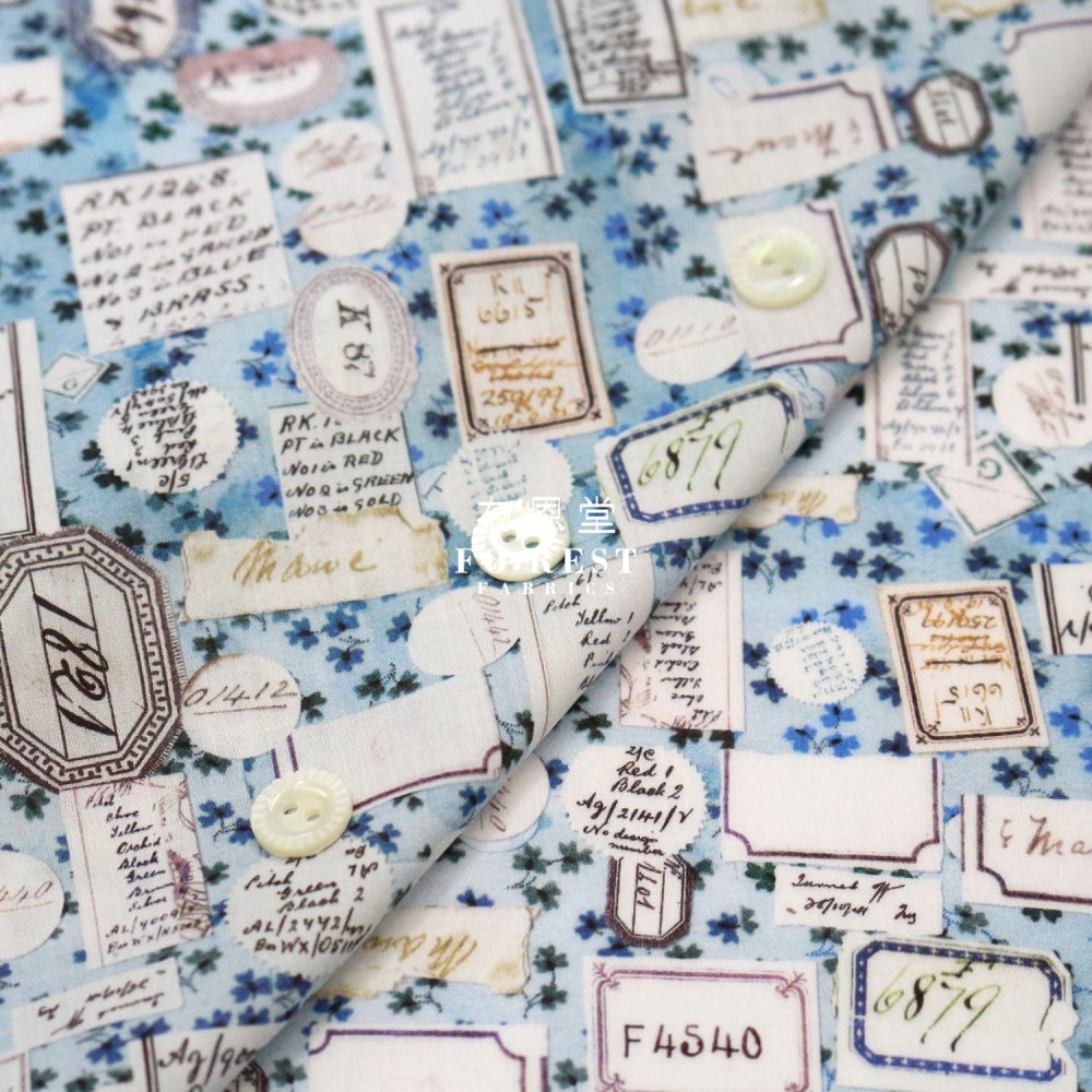 Liberty Of London (Cotton Tana Lawn Fabric) - Archive Allsorts Blue Cotton