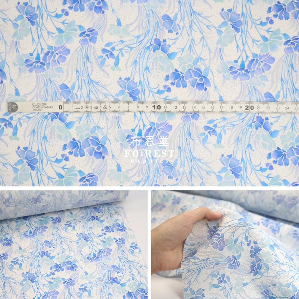 Liberty of London (Cotton Tana Lawn Fabric) - Aurelia Blue - FO:REST Fabric 布恩堂Liberty fabrictana lawnjapanese fabricykk zipper
