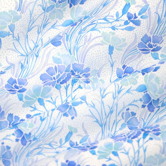 Liberty of London (Cotton Tana Lawn Fabric) - Aurelia Blue - FO:REST Fabric 布恩堂Liberty fabrictana lawnjapanese fabricykk zipper
