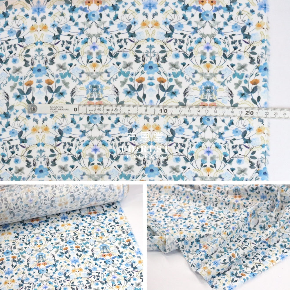 Liberty Of London (Cotton Tana Lawn Fabric) - Aurora Blue Cotton