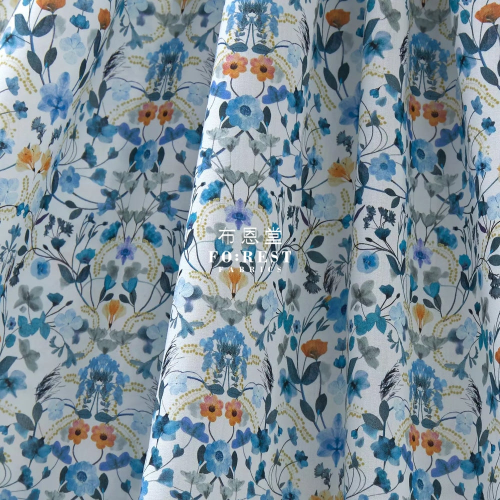 Liberty Of London (Cotton Tana Lawn Fabric) - Aurora Blue Cotton