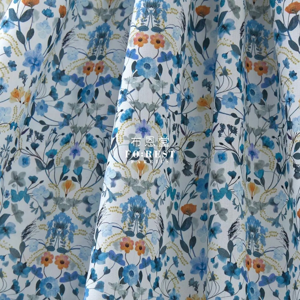 Liberty of London (Cotton Tana Lawn Fabric) - Aurora Blue - FO:REST Fabric 布恩堂Liberty fabrictana lawnjapanese fabricykk zipper