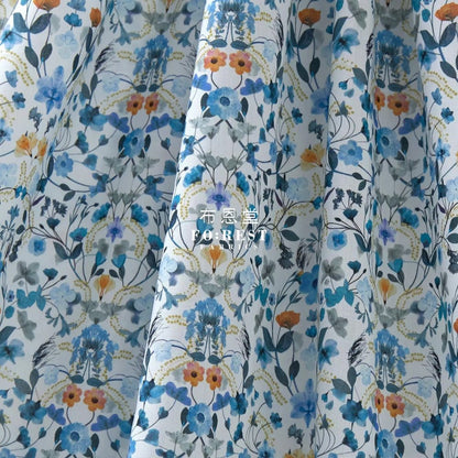 Liberty of London (Cotton Tana Lawn Fabric) - Aurora Blue - FO:REST Fabric 布恩堂Liberty fabrictana lawnjapanese fabricykk zipper