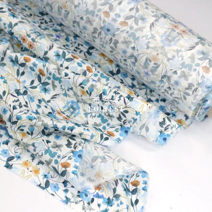 Liberty of London (Cotton Tana Lawn Fabric) - Aurora Blue - FO:REST Fabric 布恩堂Liberty fabrictana lawnjapanese fabricykk zipper