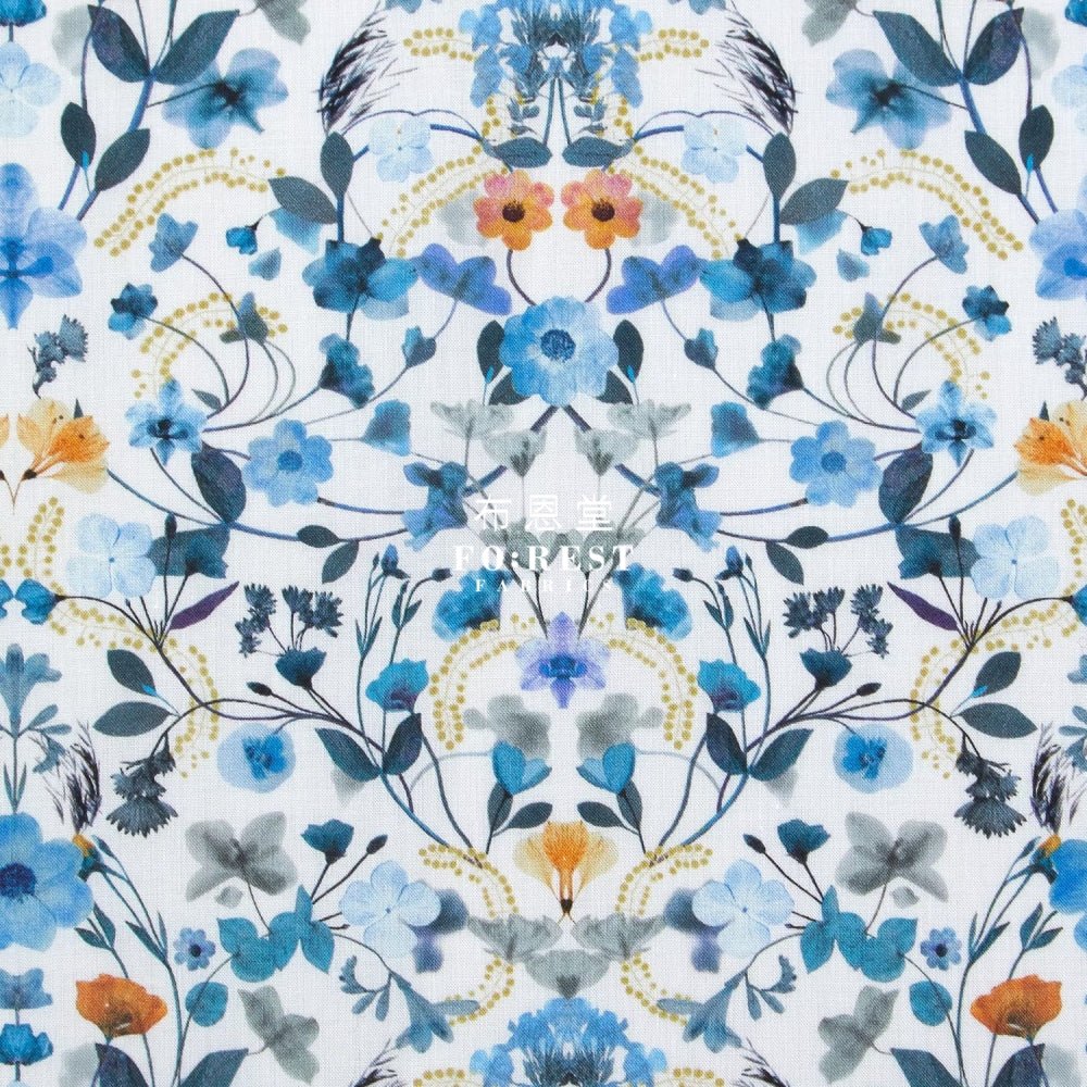 Liberty of London (Cotton Tana Lawn Fabric) - Aurora Blue - FO:REST Fabric 布恩堂Liberty fabrictana lawnjapanese fabricykk zipper