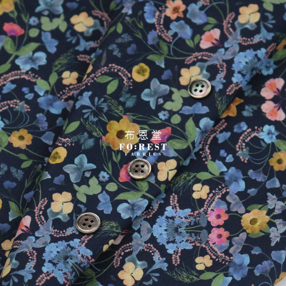 Liberty Of London (Cotton Tana Lawn Fabric) - Aurora Navy Cotton