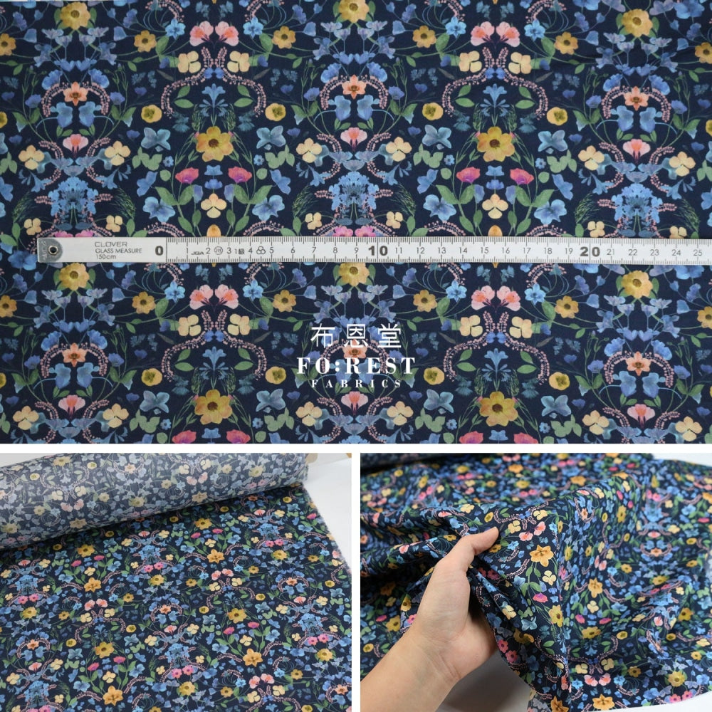 Liberty Of London (Cotton Tana Lawn Fabric) - Aurora Navy Cotton