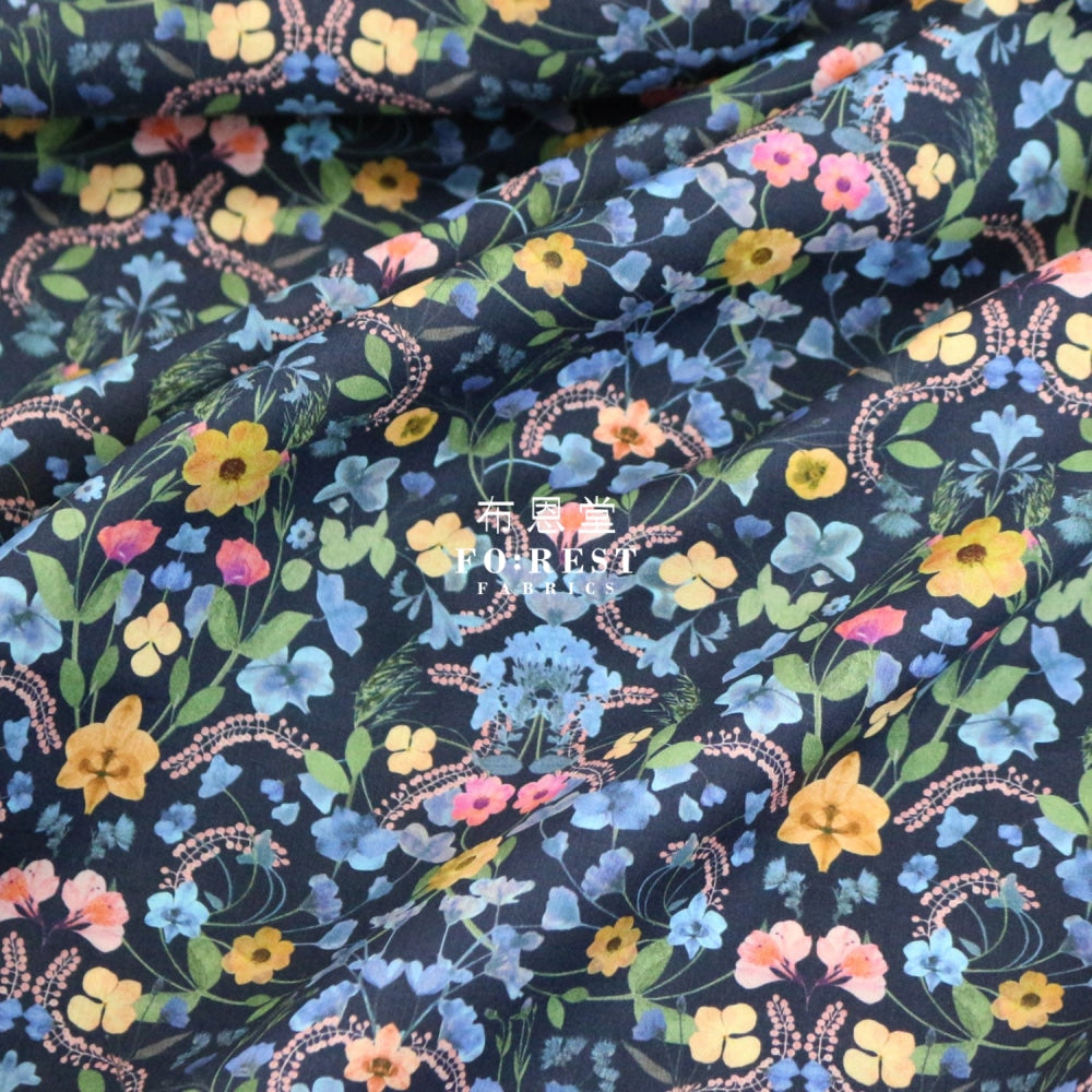 Liberty Of London (Cotton Tana Lawn Fabric) - Aurora Navy Cotton