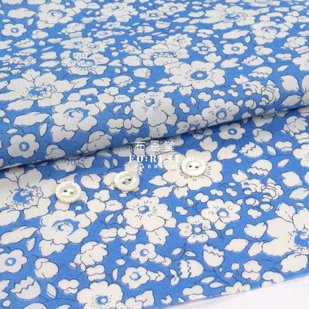 Liberty Of London (Cotton Tana Lawn Fabric) - Betsy Boo Blue Cotton