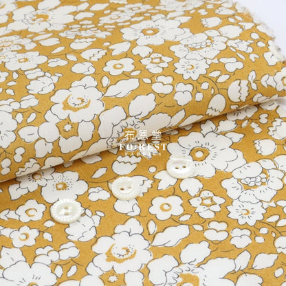 Liberty of London (Cotton Tana Lawn Fabric) - Betsy BOO Mustard - FO:REST Fabric 布恩堂Liberty fabrictana lawnjapanese fabricykk zipper
