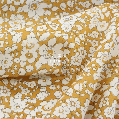 Liberty of London (Cotton Tana Lawn Fabric) - Betsy BOO Mustard - FO:REST Fabric 布恩堂Liberty fabrictana lawnjapanese fabricykk zipper
