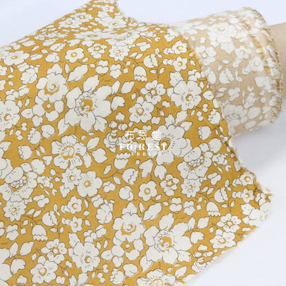 Liberty of London (Cotton Tana Lawn Fabric) - Betsy BOO Mustard - FO:REST Fabric 布恩堂Liberty fabrictana lawnjapanese fabricykk zipper