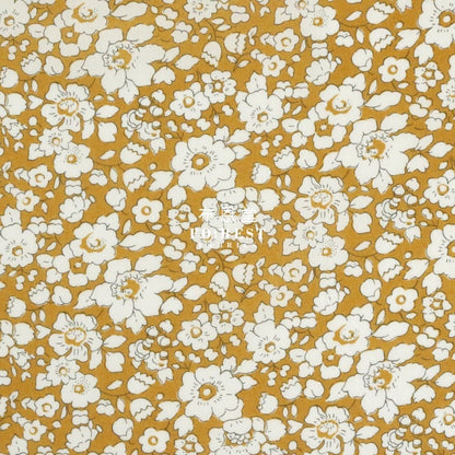 Liberty of London (Cotton Tana Lawn Fabric) - Betsy BOO Mustard - FO:REST Fabric 布恩堂Liberty fabrictana lawnjapanese fabricykk zipper