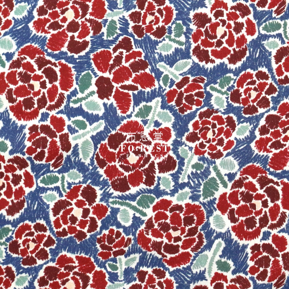 Liberty Of London (Cotton Tana Lawn Fabric) - Charleston Posy Blue Cotton