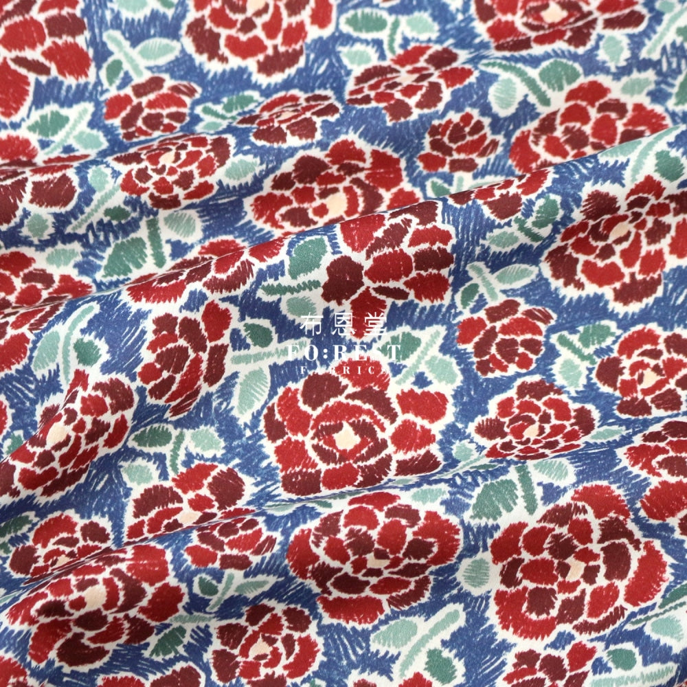 Liberty Of London (Cotton Tana Lawn Fabric) - Charleston Posy Blue Cotton