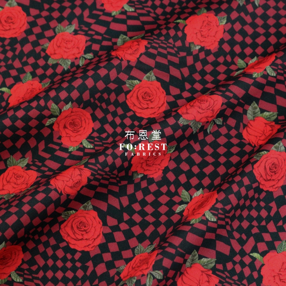 Liberty Of London (Cotton Tana Lawn Fabric) - Chequered Rose Red Cotton