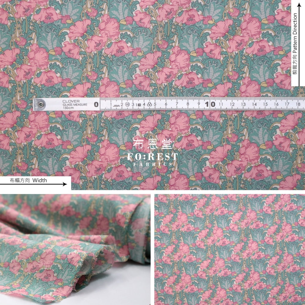 Liberty Of London (Cotton Tana Lawn Fabric) - Clementina Pink Cotton