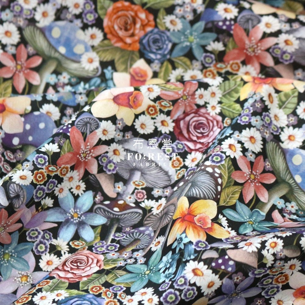 Liberty of London (Cotton Tana Lawn Fabric) - Curious Land Black - FO:REST Fabric 布恩堂Liberty fabrictana lawnjapanese fabricykk zipper