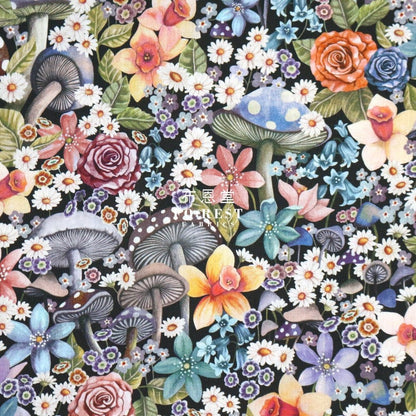 Liberty of London (Cotton Tana Lawn Fabric) - Curious Land Black - FO:REST Fabric 布恩堂Liberty fabrictana lawnjapanese fabricykk zipper