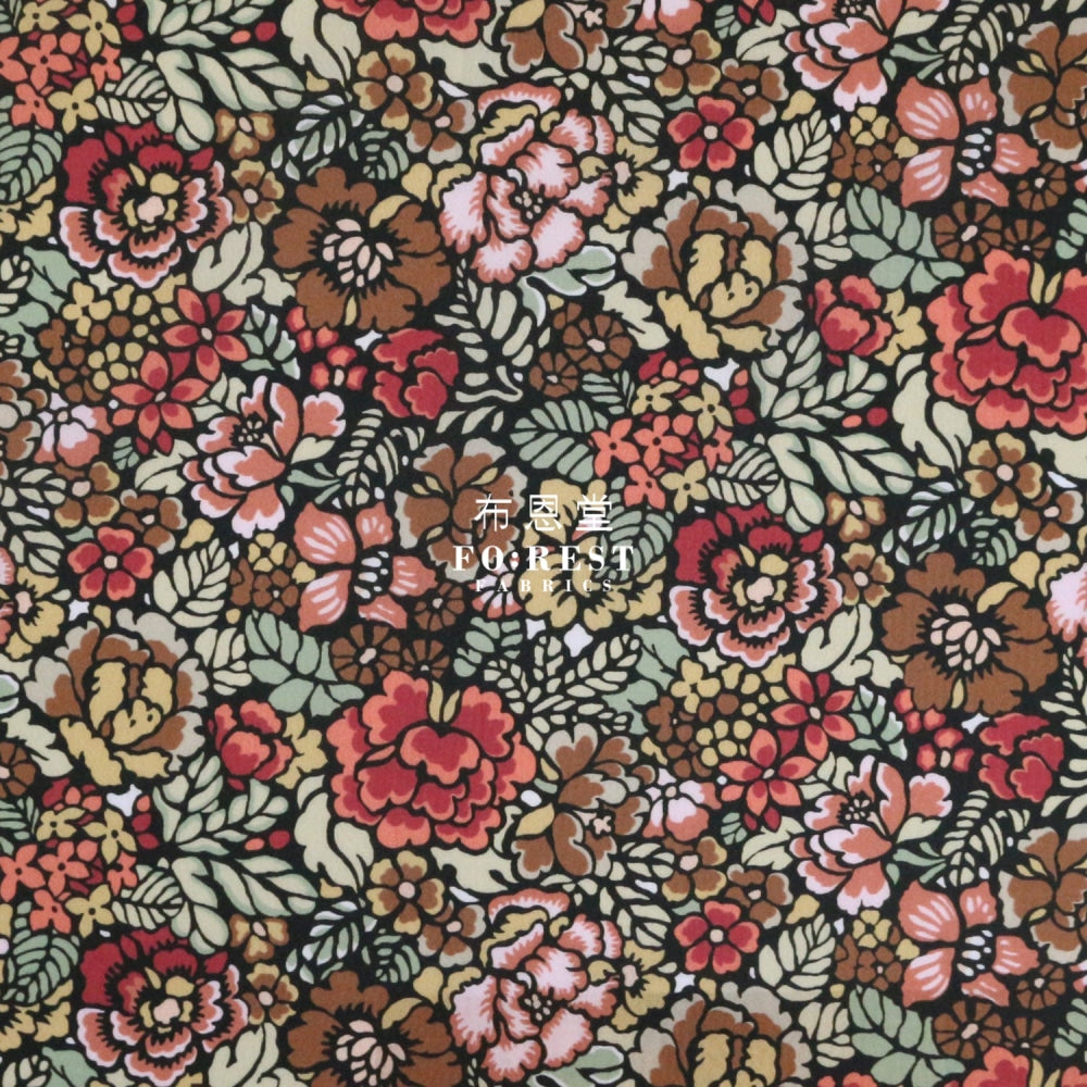 Liberty Of London (Cotton Tana Lawn Fabric) - Deco Garden Wine Cotton