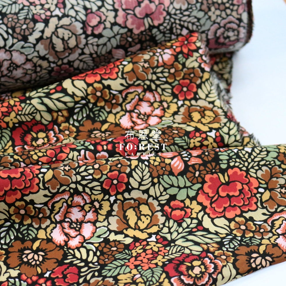 Liberty Of London (Cotton Tana Lawn Fabric) - Deco Garden Wine Cotton