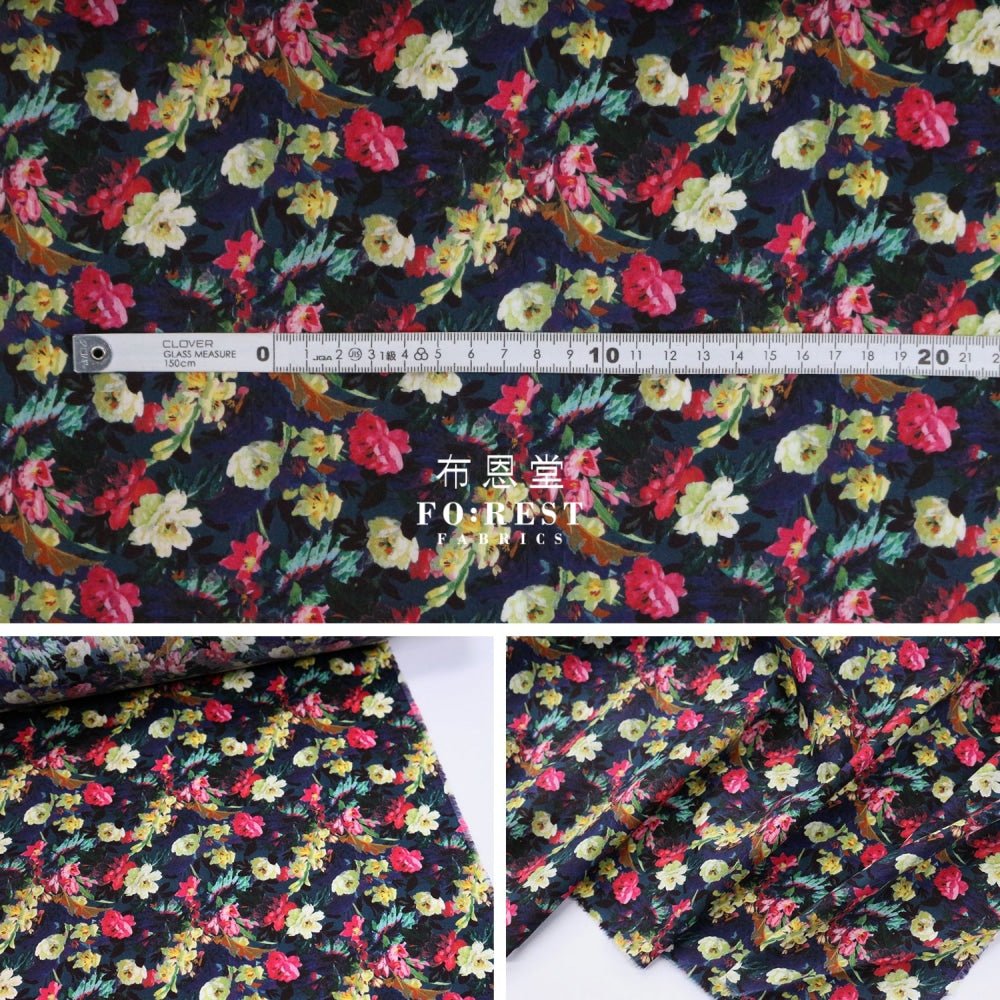 Liberty of London (Cotton Tana Lawn Fabric) - Eltham Black - FO:REST Fabric 布恩堂Liberty fabrictana lawnjapanese fabricykk zipper