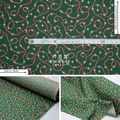 Liberty Of London (Cotton Tana Lawn Fabric) - Festive Sparkle Green Cotton