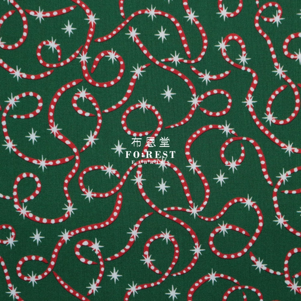 Liberty Of London (Cotton Tana Lawn Fabric) - Festive Sparkle Green Cotton