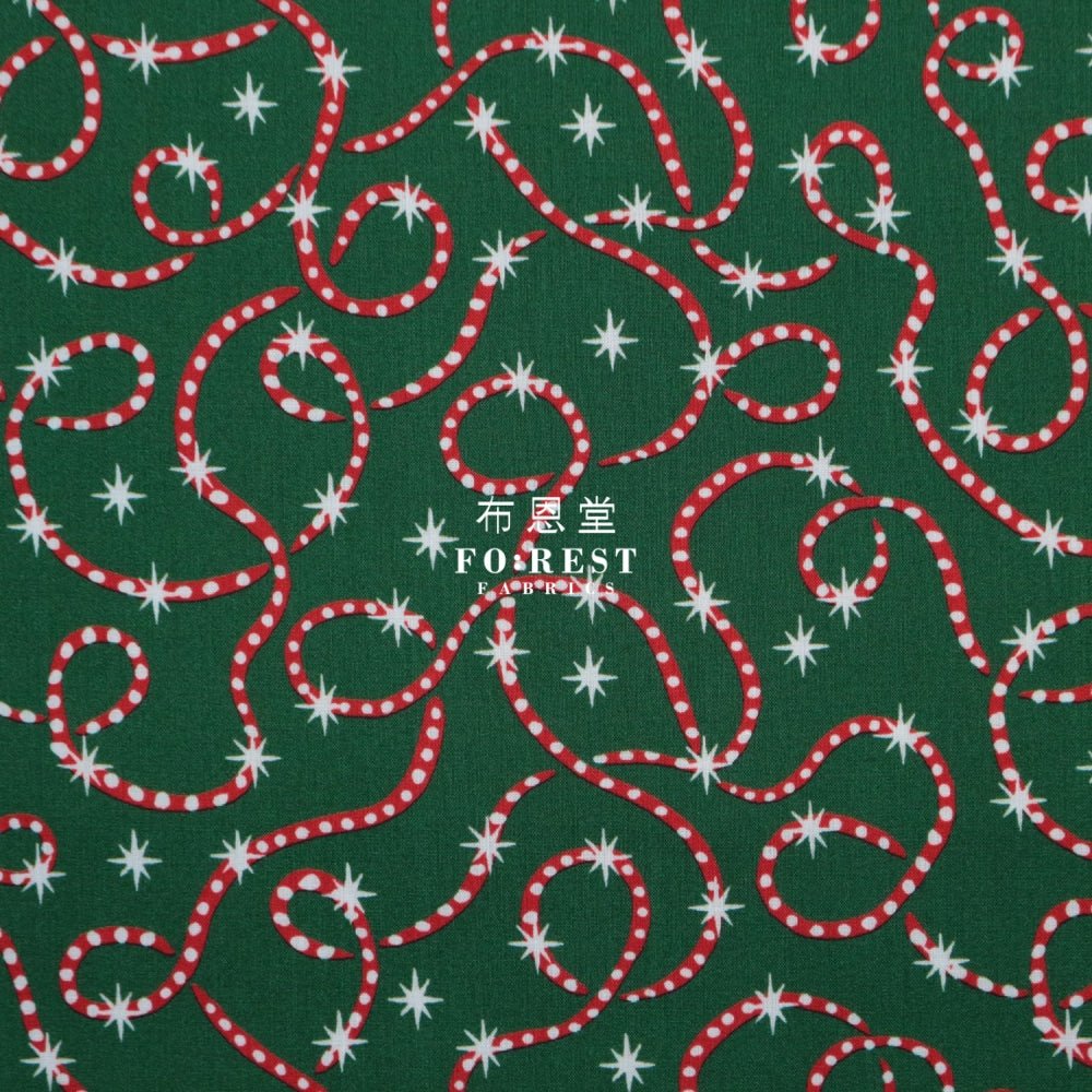 Liberty of London (Cotton Tana Lawn Fabric) - Festive sparkle Green - FO:REST Fabric 布恩堂Liberty fabrictana lawnjapanese fabricykk zipper