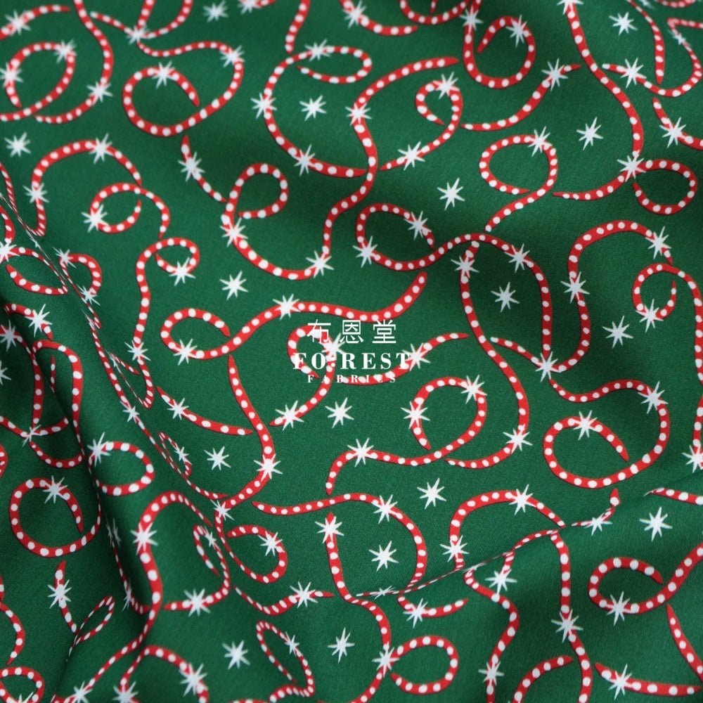 Liberty of London (Cotton Tana Lawn Fabric) - Festive sparkle Green - FO:REST Fabric 布恩堂Liberty fabrictana lawnjapanese fabricykk zipper