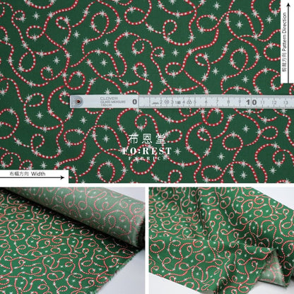 Liberty of London (Cotton Tana Lawn Fabric) - Festive sparkle Green - FO:REST Fabric 布恩堂Liberty fabrictana lawnjapanese fabricykk zipper