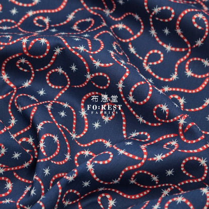Liberty of London (Cotton Tana Lawn Fabric) - Festive sparkle Navy - FO:REST Fabric 布恩堂Liberty fabrictana lawnjapanese fabricykk zipper
