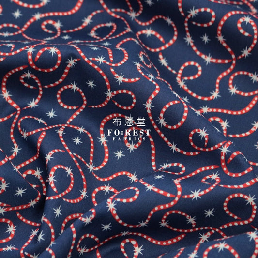 Liberty of London (Cotton Tana Lawn Fabric) - Festive sparkle Navy - FO:REST Fabric 布恩堂Liberty fabrictana lawnjapanese fabricykk zipper