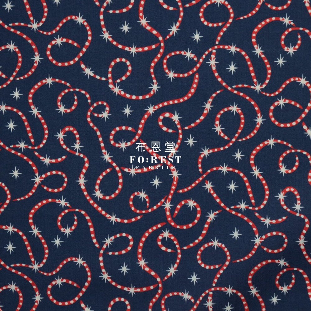 Liberty of London (Cotton Tana Lawn Fabric) - Festive sparkle Navy - FO:REST Fabric 布恩堂Liberty fabrictana lawnjapanese fabricykk zipper