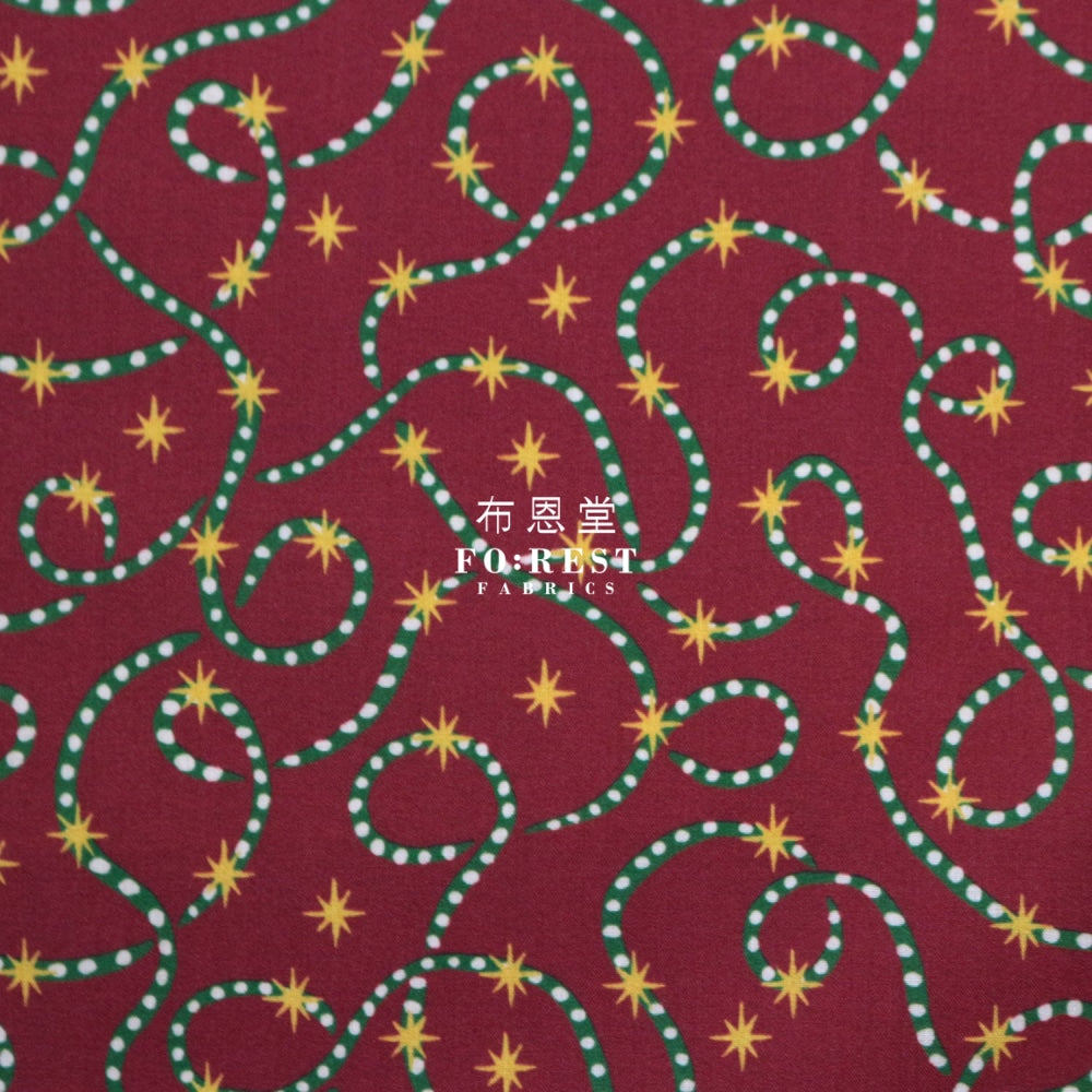 Liberty Of London (Cotton Tana Lawn Fabric) - Festive Sparkle Wine Cotton
