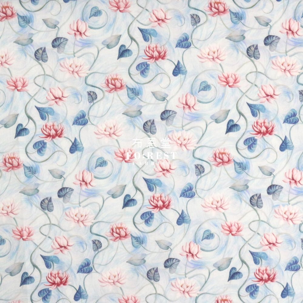 Liberty of London (Cotton Tana Lawn Fabric) - Float Away Blue - FO:REST Fabric 布恩堂Liberty fabrictana lawnjapanese fabricykk zipper