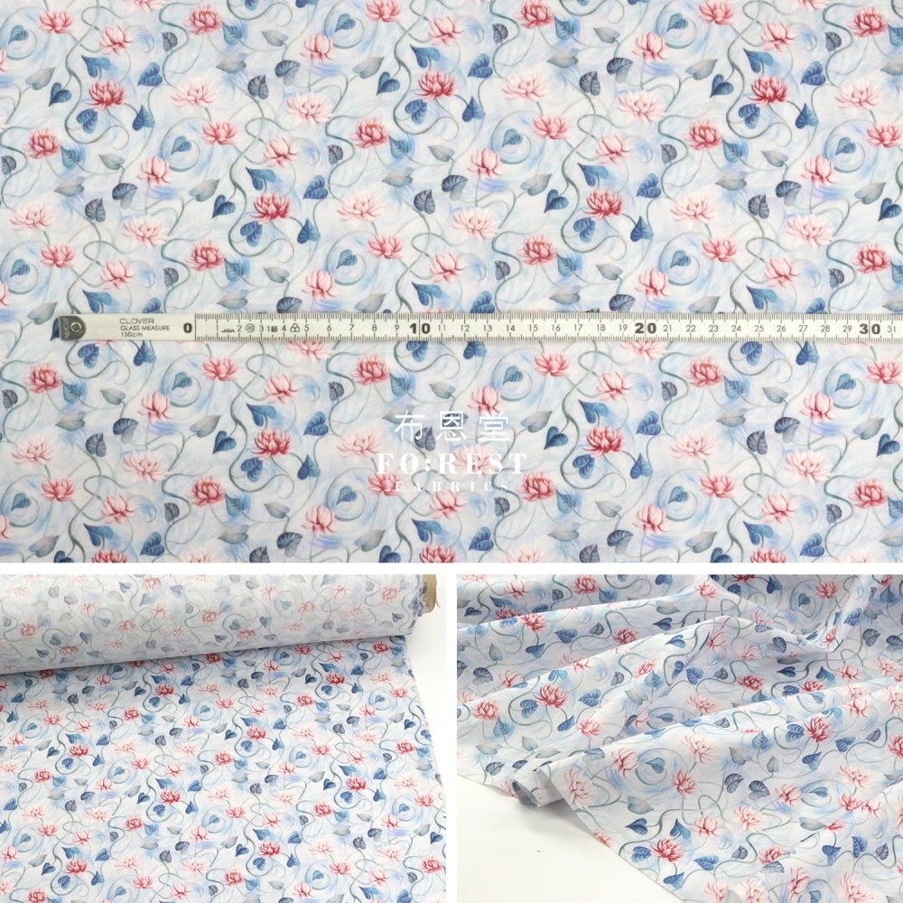 Liberty of London (Cotton Tana Lawn Fabric) - Float Away Blue - FO:REST Fabric 布恩堂Liberty fabrictana lawnjapanese fabricykk zipper