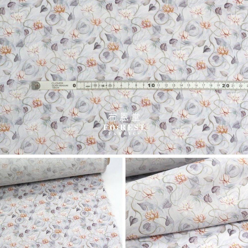 Liberty of London (Cotton Tana Lawn Fabric) - Float Away Gray - FO:REST Fabric 布恩堂Liberty fabrictana lawnjapanese fabricykk zipper