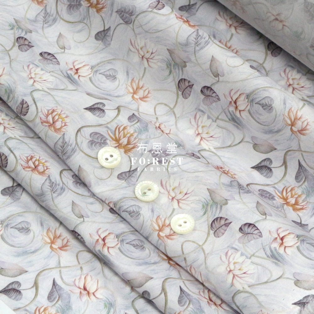 Liberty of London (Cotton Tana Lawn Fabric) - Float Away Gray - FO:REST Fabric 布恩堂Liberty fabrictana lawnjapanese fabricykk zipper