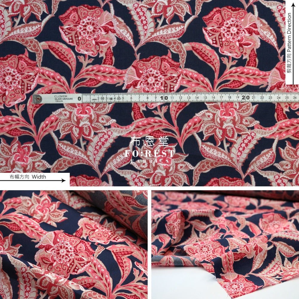 Liberty of London (Cotton Tana Lawn Fabric) - Floral Chintz Red - FO:REST Fabric 布恩堂Liberty fabrictana lawnjapanese fabricykk zipper