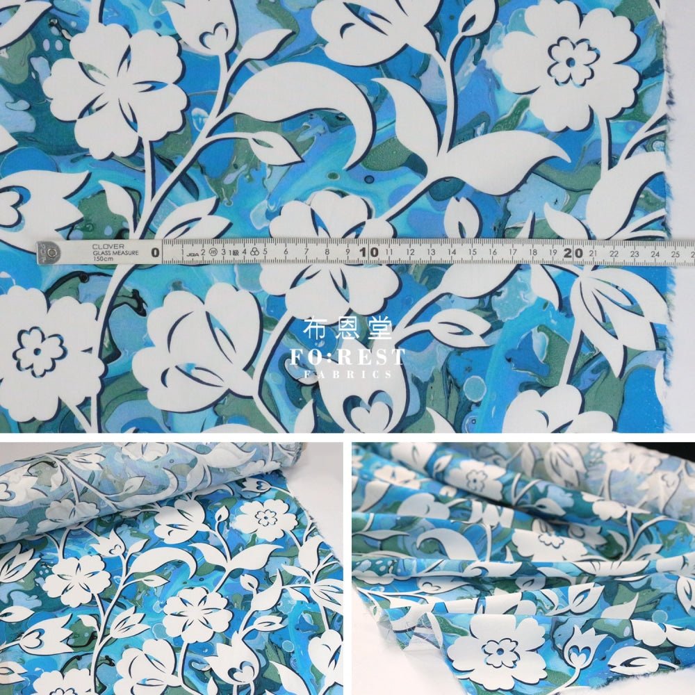 Liberty of London (Cotton Tana Lawn Fabric) - Floral Marble - FO:REST Fabric 布恩堂Liberty fabrictana lawnjapanese fabricykk zipper