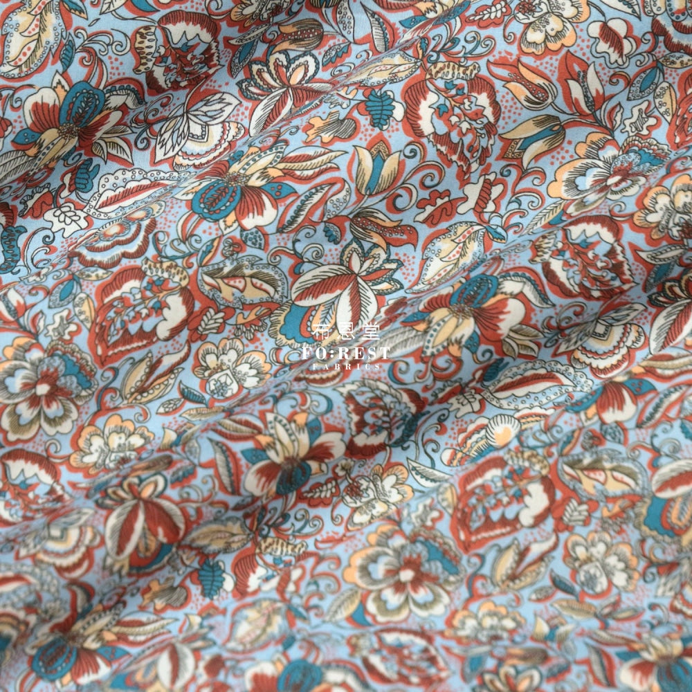 Liberty Of London (Cotton Tana Lawn Fabric) - Floral Passion Blue Cotton