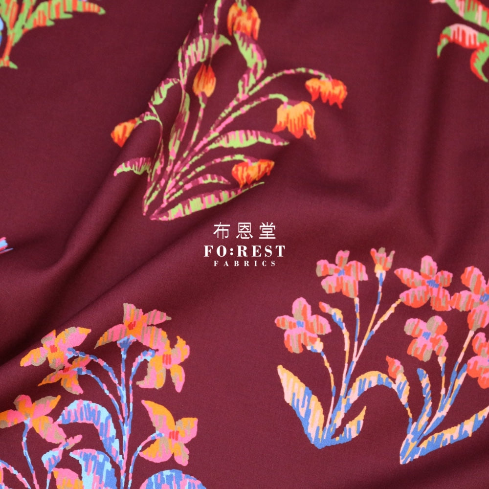 Liberty Of London (Cotton Tana Lawn Fabric) - Floral Tapestry Wine Cotton