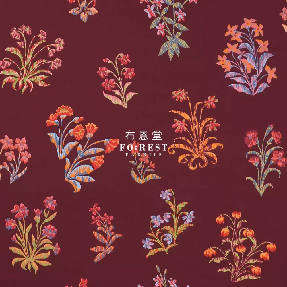 Liberty of London (Cotton Tana Lawn Fabric) - Floral Tapestry Wine - FO:REST Fabric 布恩堂Liberty fabrictana lawnjapanese fabricykk zipper