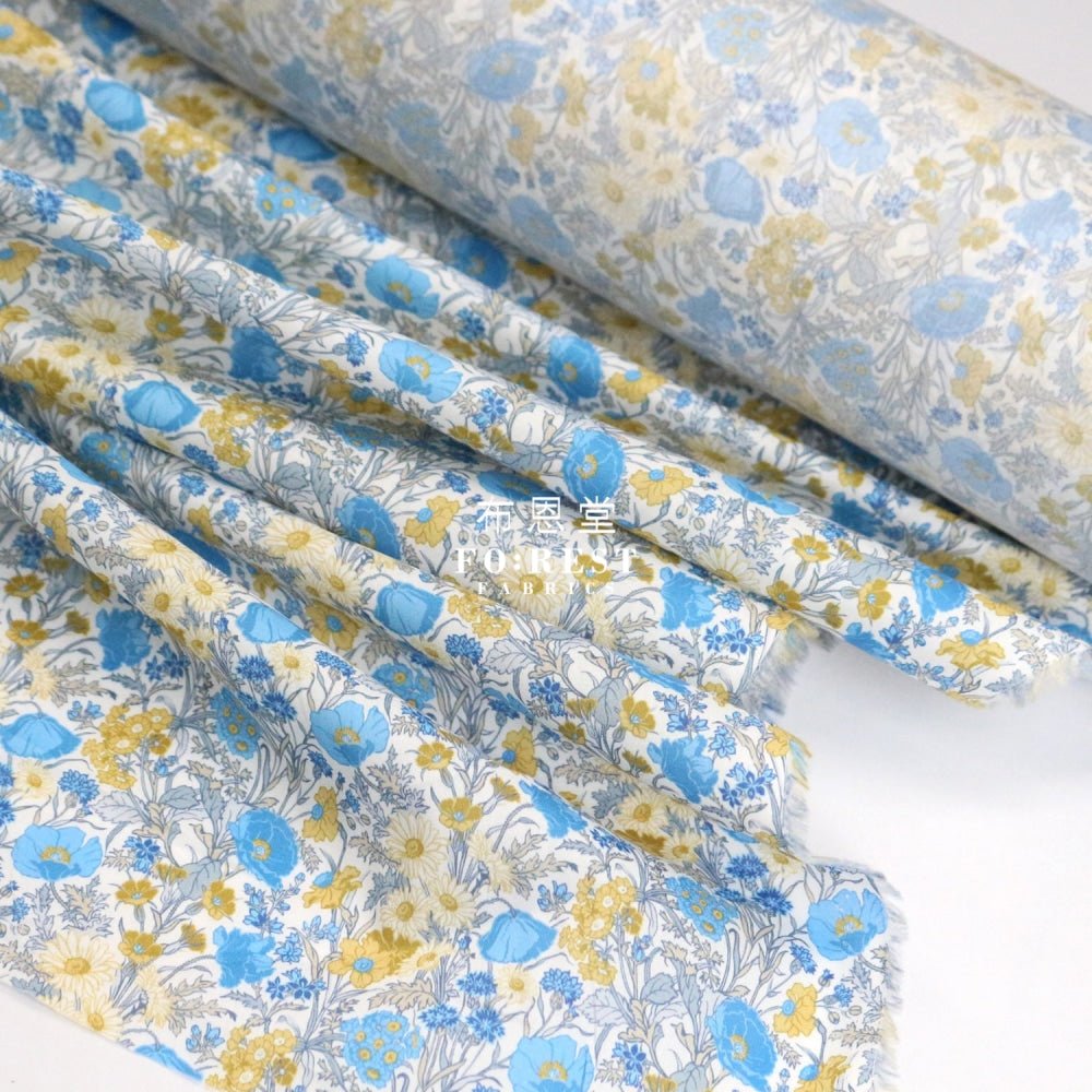 Liberty of London (Cotton Tana Lawn Fabric) - Florence May Blue - FO:REST Fabric 布恩堂Liberty fabrictana lawnjapanese fabricykk zipper
