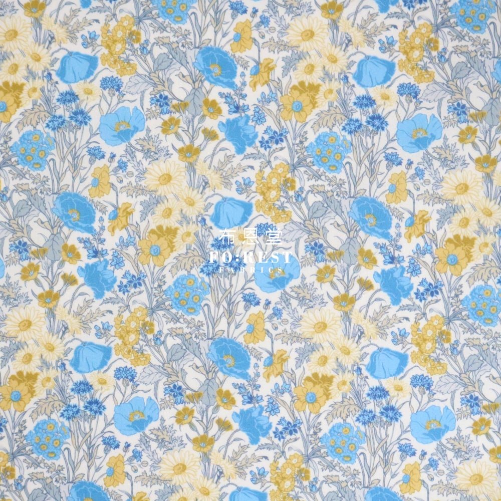 Liberty of London (Cotton Tana Lawn Fabric) - Florence May Blue - FO:REST Fabric 布恩堂Liberty fabrictana lawnjapanese fabricykk zipper