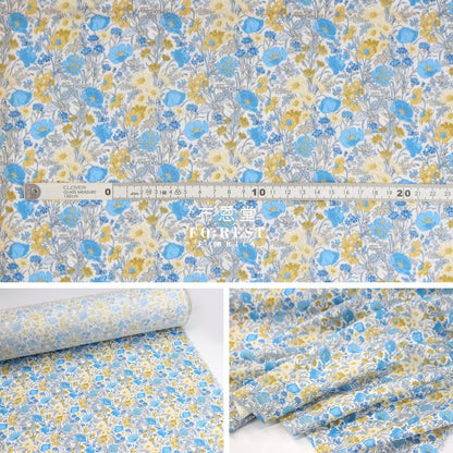 Liberty of London (Cotton Tana Lawn Fabric) - Florence May Blue - FO:REST Fabric 布恩堂Liberty fabrictana lawnjapanese fabricykk zipper