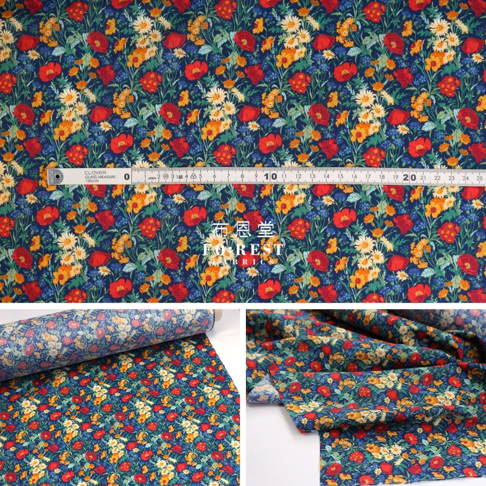 Liberty Of London (Cotton Tana Lawn Fabric) - Florence May Navy Cotton