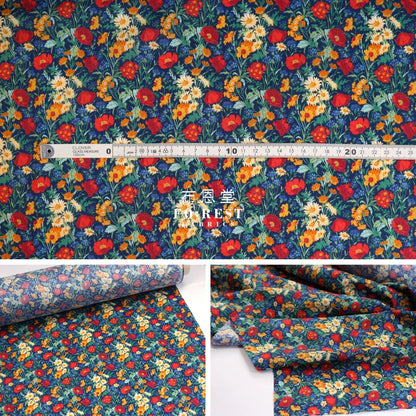 Liberty Of London (Cotton Tana Lawn Fabric) - Florence May Navy Cotton