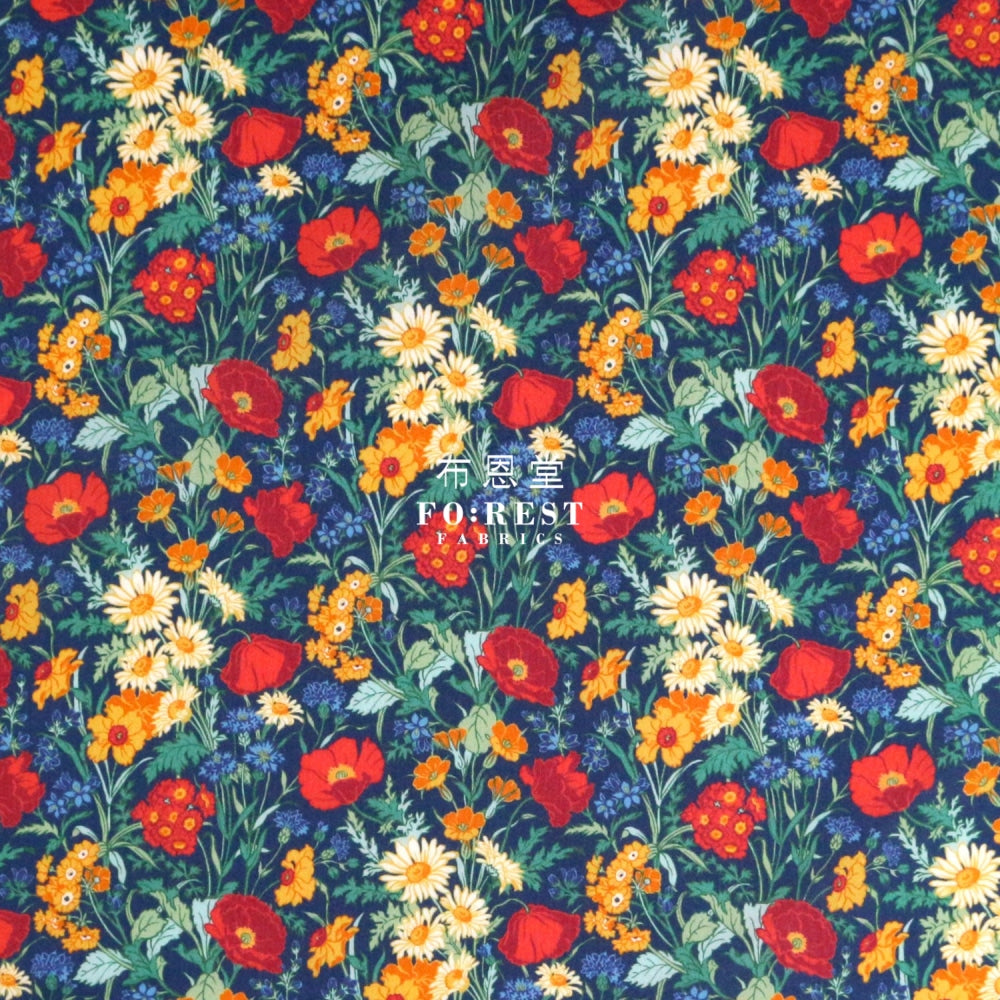 Liberty Of London (Cotton Tana Lawn Fabric) - Florence May Navy Cotton